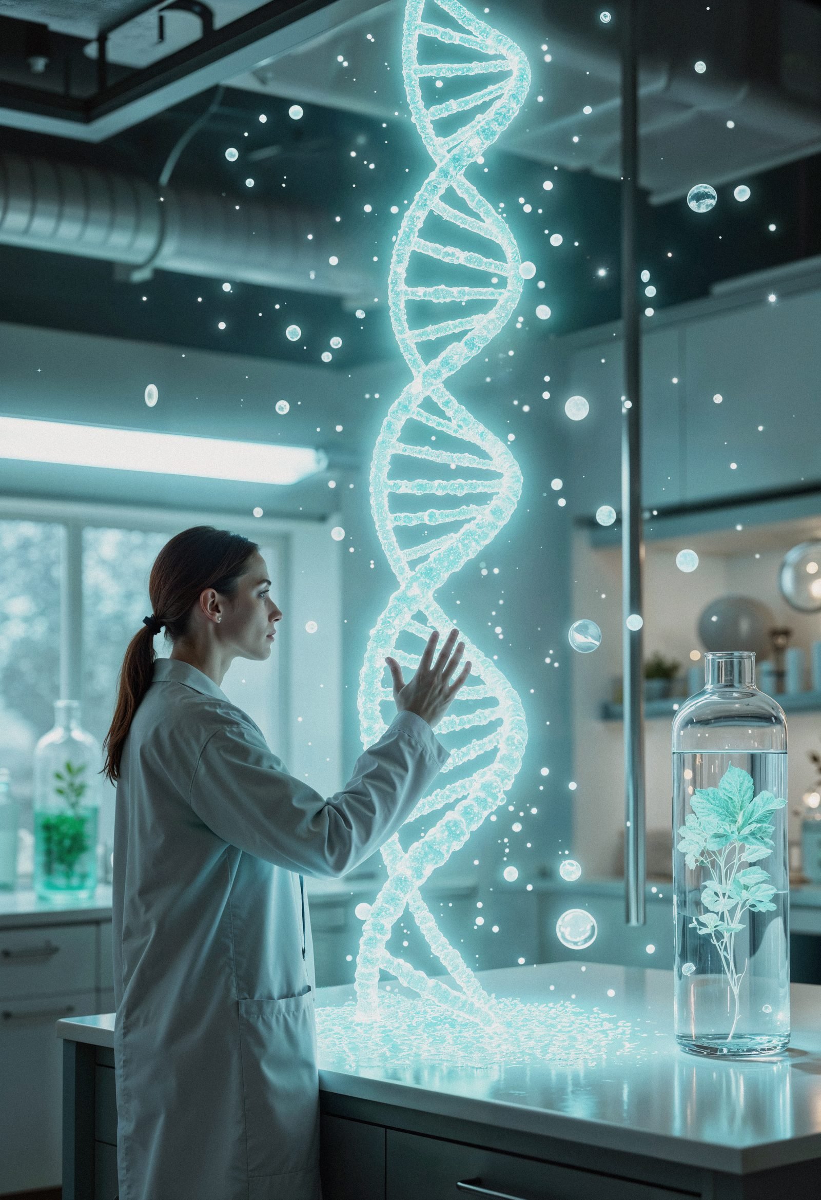 Researcher working at a molecular biology bench